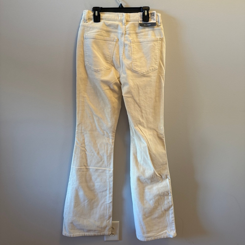 NWT DL1961 Rachel Flare Ultra High Rise 35" Eggshell Corduroy Size 27 - Picture 5 of 5